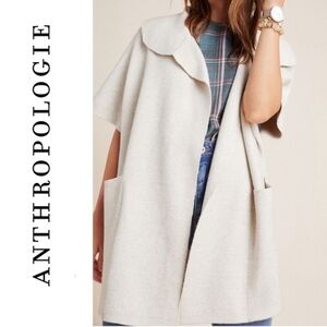 Akemi & Kin Anthropologie Ivory Oversized Poncho Cardigan with Pockets